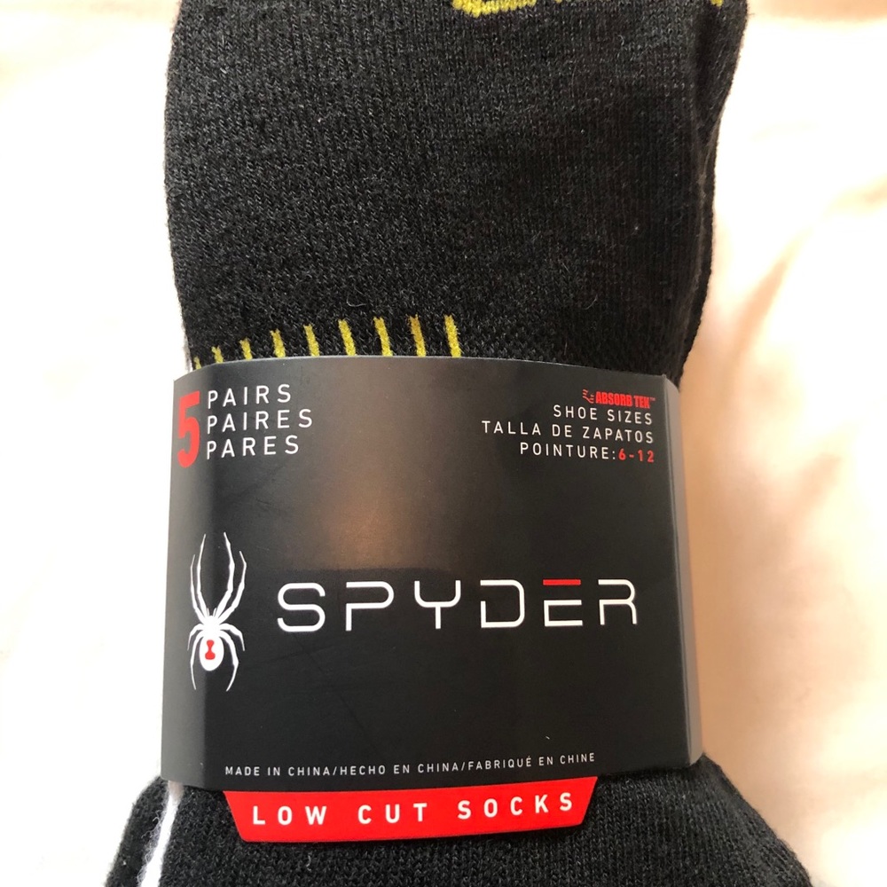 *SOLD* Spyder Low Cut Socks 5 Pairs Size 6-12 - Picture 4 of 7